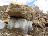 20 Huge Rock Balanced Precariously On An Ice Penitente On The Gasherbrum North Glacier In China